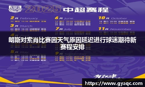 朗斯对索肖比赛因天气原因延迟进行球迷期待新赛程安排